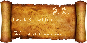 Hecht Krisztina névjegykártya